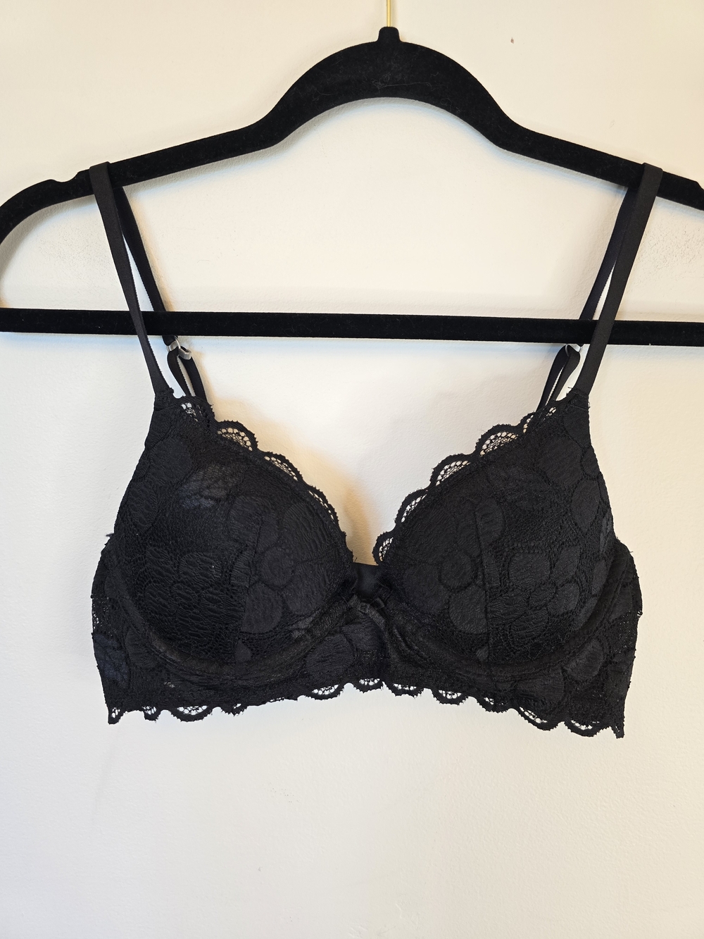 Aeir Black Lace Underwire Push-up Bra - Women Intimates